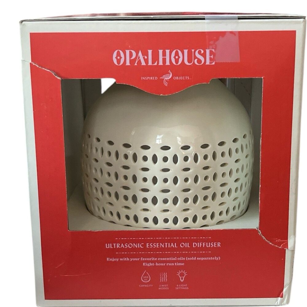 Opalhouse Ultrasonic Essential Oil Diffuser 300mL 2 Mist Modes 6 LEDs READ